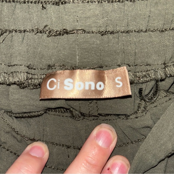 Ci Sono Olive Green Wide Leg Cargo Pants Size Small - Picture 6 of 7